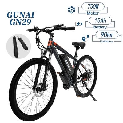 GUNAI GN29 90 km Räckvidd 750W Motor 50 km/h Hastighet 15AH Batteri 29x2,1 Tums Däck 21-växlad Elcykel