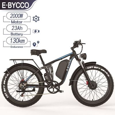 E-BYCCO EB7 Pro Elcykel 52V 23AH 3000W dubbelmotorig 26*4,0 tum tjock däck Elcykel terrängkörning hydraulisk broms Elcykel