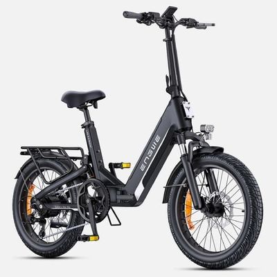 ENGWE L20 3.0 BOOST 48V 13.5Ah batteri, 250W motor, snabbladdning, 135km räckvidd, 20 * 3.0 tums däck elektrisk cykel - svart