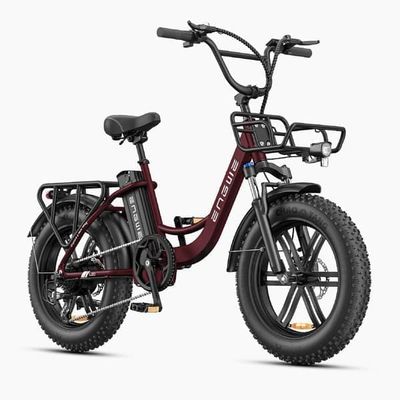 ENGWE L20 Boost 48V 13AH batteri, 250W motor, 25 km/h hastighet, 126 km räckvidd, 20*4,0 tum tjocka däck elcykel - röd
