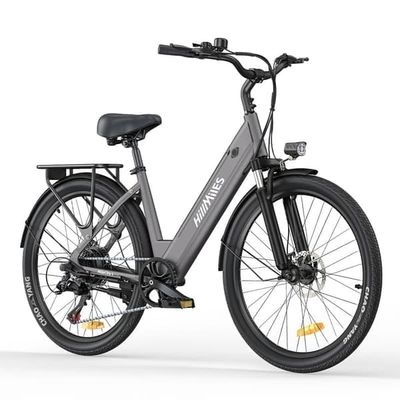 HillMiles MileCity 1 26'' elcykel lågt insteg, 250W motor, 36V13Ah batteri, 7 växlar, 25 km/h, upp till 100 km räckvidd, idealisk för stadspendling