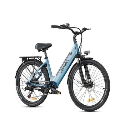 HillMiles MileCity 1 26'' elcykel lågt insteg, 250W motor, 36V13Ah batteri, 7 växlar, 25 km/h, upp till 100 km räckvidd, idealisk för stadspendling