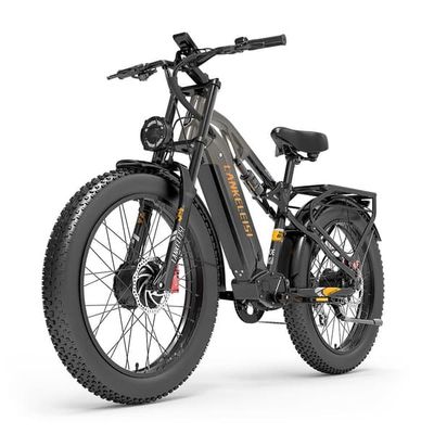 Lankeleisi MG800 MAX terrängelcykel, 2 x 1000W motorer, 20Ah Samsung-batterier, 26x4 feta däck, Shimano 7-växlad växellåda, helfjädring.