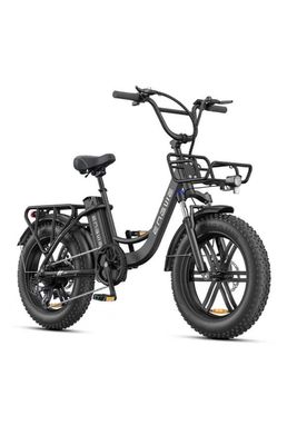 ENGWE L20 Boost elcykel 48V 13AH Batteri, 250W motor, hastighet 25 km/h, räckvidd 126 km, 20*4,0 tum tjocka däck Elcykel svart