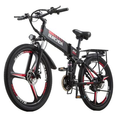 BURCHDA R3 1000W 25 km/h 26 tums stadselcykel 48V12.8AH litiumbatteri mountainbike elcykel motorcykel för vuxna - svart
