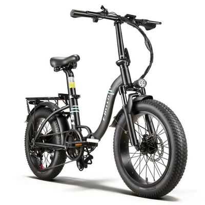 E-BYCCO S1 svart lättvikts elcykel 36V500W borstlös motor 20*3.0 däck justerbar sadel 30-40 cm
