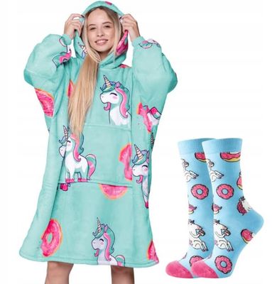 FILTTRÖJA Storstorlek Varm Tjock FILTTRÖJA 2i1 XXL ENHÖRNING + SOCKS [KB-S6]
