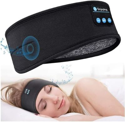 Auledio Bluetooth-sovhörlurar med sportpannband som är tunnt, mjukt, elastiskt och bekvämt