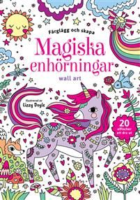 Färglägg och skapa : Magiska enhörningar : wall art