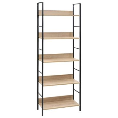 vidaXL Bokhylle 5 lag eik 60x27,6x158,5 cm konstruert tre