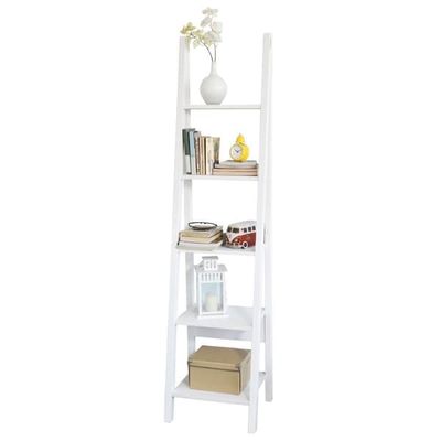 SoBuy Bogreol 5 hylder 44x39x180cm - Pladsbesparende | Hvid væghylde FRG101-W