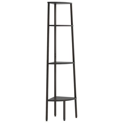 vidaXL Hjørnehylle 4 etasjer svart 45,5x31,5x150 cm