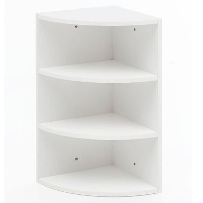 Rootz hjørnehylde hvid 30 x 60 x 30 cm WL5.843 væghylde i træ hjørne hængehylde - Træhylde til væggen Høj - Fritsvævende væghylde - Design dekorativ h