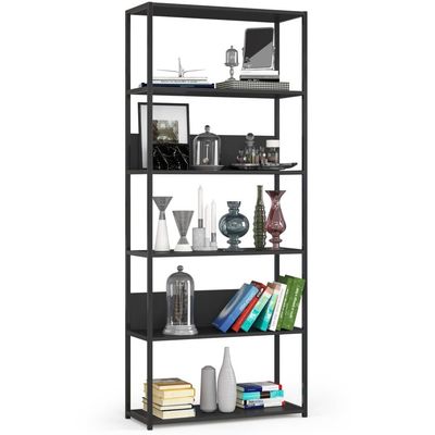 Metalisk loftshylde 80 cm - sort-sort - 6 hylder