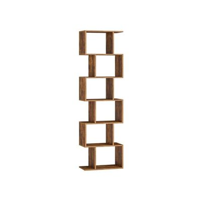 Bokhylla – 6 öppna nivåer – Vintage Brown