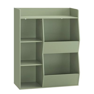 SoBuy Børne bogreol med 5 åbne rum 80x34x104cm - Legetøjsreol & Bogreol | Grøn KMB55-K-GR