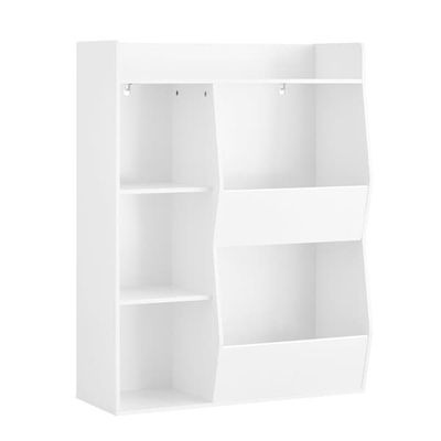 SoBuy Børne bogreol med 5 åbne rum 80x34x104cm - Legetøjsreol & Bogreol | Hvid KMB55-K-W