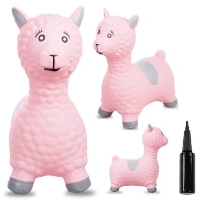 Sun Baby hoppebold Alpaka med pumpe, pink, 12m+, maks. 45 kg
