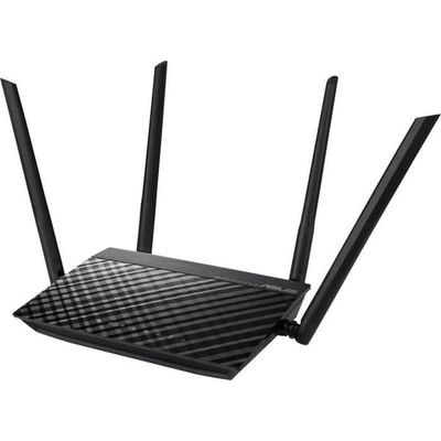 Trådlös router - ASUS - RT-AC1200 v.2 - Dual Band 1200 Mbps AC Wi-Fi-router med 4 externa antenner, 5 Ethernet-portar