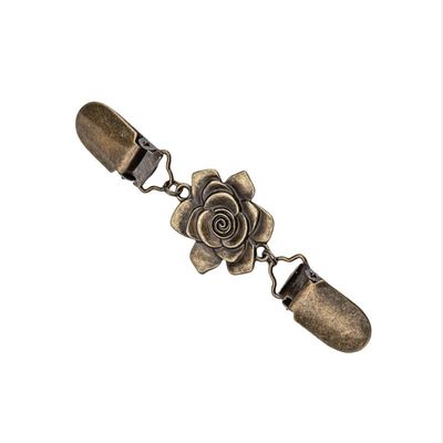 INF Vintage Sjalspänne - Halkfritt Tröjklämma för Koftor och Scarves Brons