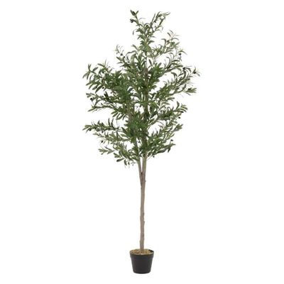 Kunstigt oliventræ 180 cm kunstig plante med naturlig træstamme og frugter ML-design