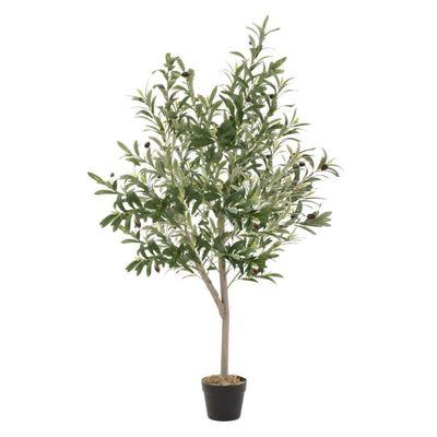 Kunstigt oliventræ 150 cm kunstig plante med naturlig træstamme og frugt ML-design