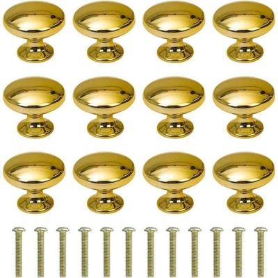 Runde dørknotter, skuffknotter, 30 mm skuffehåndtak med skruer for skap, skrivebord, bokhyllebord, 12 stk.