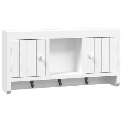 vidaXL nøgleskab 40x8,5x20 cm konstrueret træ og stål hvid