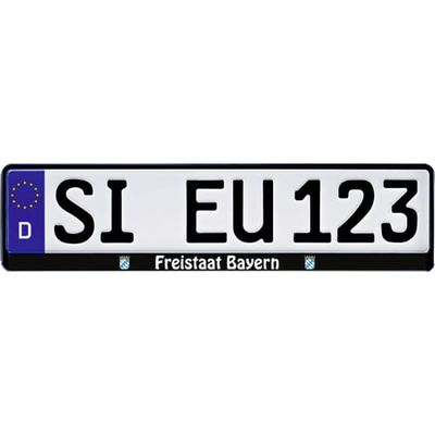HP Autozubehör Freistaat Bayern Hållare för registreringsskylt Svart (L x B x H) 13.5 x 53 x 1.5 cm