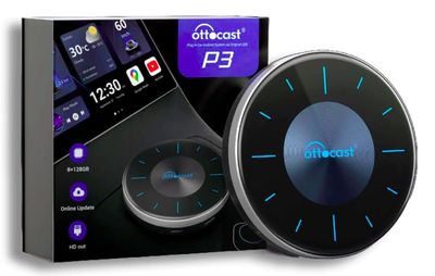 Ottocast P3 8G/128G trådlös adapter Carplay/Android Auto SIM-kort