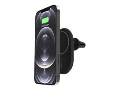 Belkin BoostCharge - Trådløs ladeholder for bil + bilstrømadapter - 10 watt - svart - for Apple iPhone 12, 12 mini, 12 Pro, 12 Pro Max, 13, 13 mini,