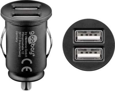 Goobay Dobbel USB-billader (15,5 W) 15,5 W maks. 3,1 A (12/24 V) 2x USB