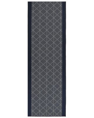 Matta Marinblå Polyester 80 x 240 cm Geometriskt mönster Vardagsrum Sovrum Hall Traditionell