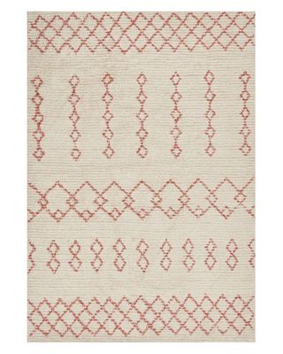 Gulvtæppe Beige Lyserød Bomuld 140 x 200 cm Moderne Fladvævet Løs Kelimtæppe til Entre Indendørs Design til Pigeværelse