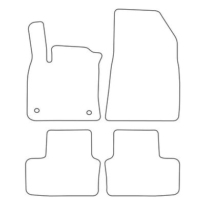 Set med velourmattor som passar Renault Captur II 2020- Plug-in Hybrid - röda detaljer