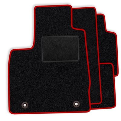 Set med velourmattor som passar Renault Captur II 2020- Plug-in Hybrid - röda detaljer