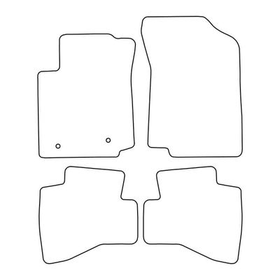 Set med velourmattor som passar Citroën C1 II 2014-2022 - svarta detaljer