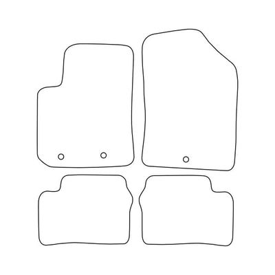 Komplett set med velourmattor som passar Kia Picanto II 2011-2017 - blå detaljer