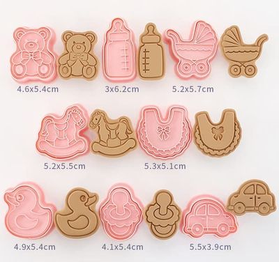 Udstikkere med stempel BØRN BABY forme 8 stk.