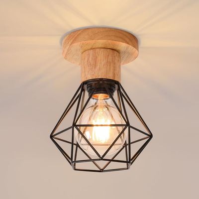 OBOSOE Taklampa E27 Industriell Plafond Vintage Metallbur för Kök Sovrum Ø155mm