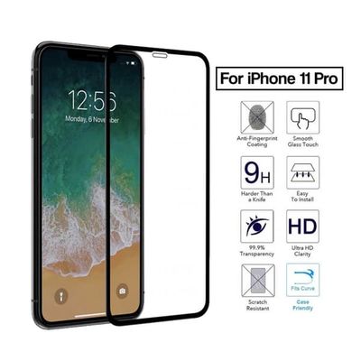 iPhone 11 Pro HD Skjermbeskyttelse Karbonfiber herdet glass svart