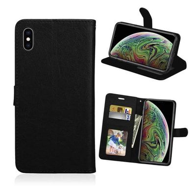 iPhone XS Wallet Case Black Læder Læder Taske
