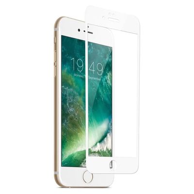 iPhone Se HD -skjermbeskytter karbonfiber herdet glass hvit