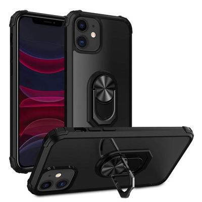 iPhone 12 / 12 Pro Silicone iskunkestävä suojus - musta