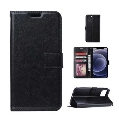 iPhone 13 Pro Max Wallet Case Black Læder Læder Taske