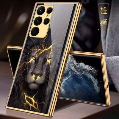 Luxury Samsung S22, Plus & Ultra case lion flashes gold