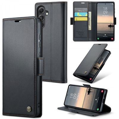 CaseMe Slim Plånboksfodral RFID-skydd Samsung Galaxy S23 FE Svart