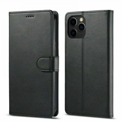 Lommebokveske i imitert skinn med kortspor til iPhone 16 Pro, svart