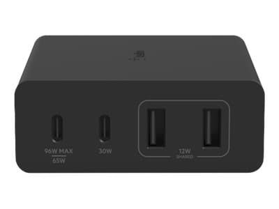 Belkin BoostCharge Pro - Strømadapter - GaN-teknologi - 108 watt - Fast Charge, PD 3.0 - 4 utgangskontakter (2 x USB, 2 x USB-C) - svart