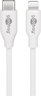 Goobay Lightning til USB-C™ lade- og synkroniseringskabel, 0,5 m, hvit MFi-kabel for Apple iPhone/iPad
